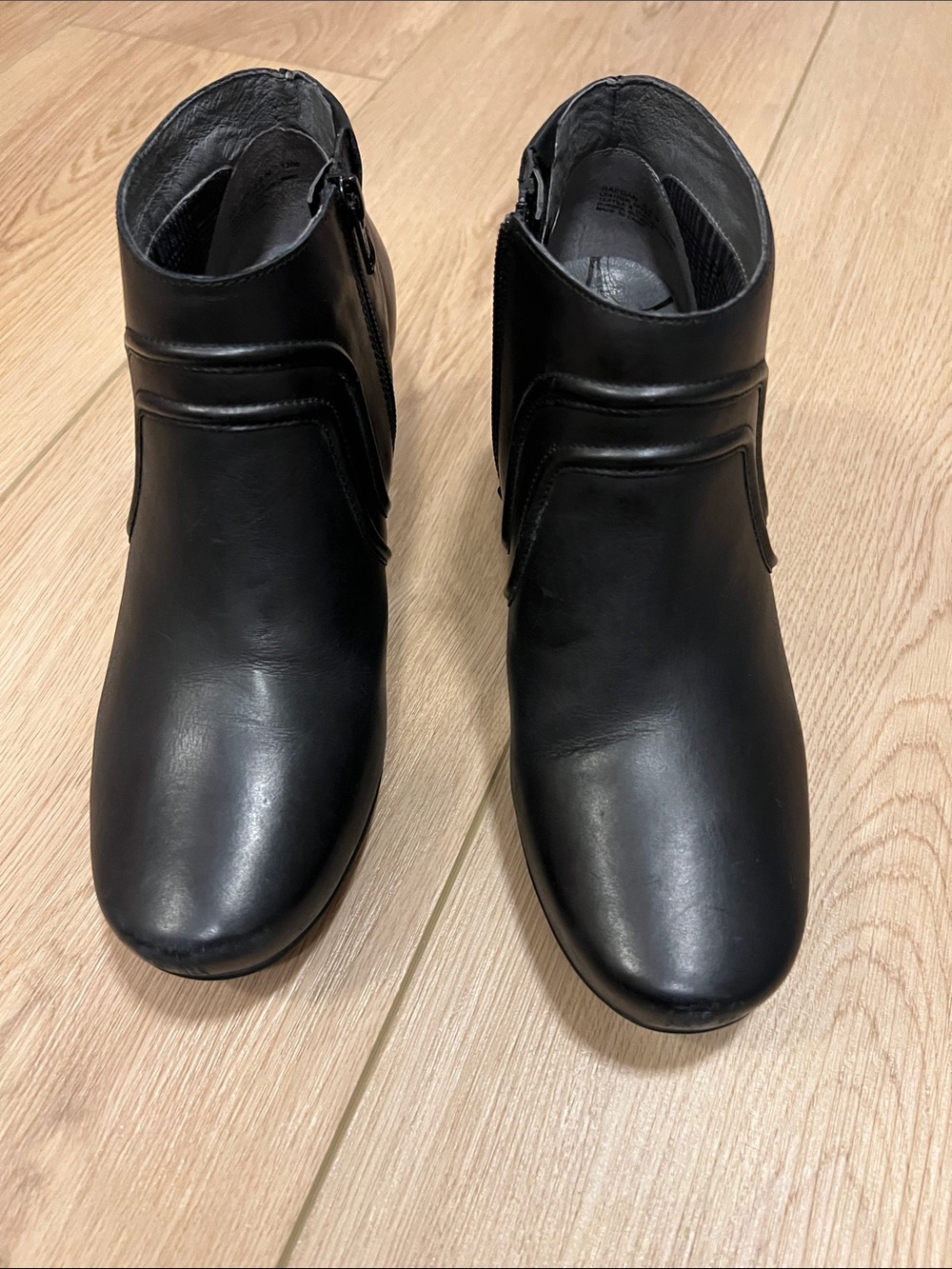 Abeo Classic Black Leather Ankle Boots for Women